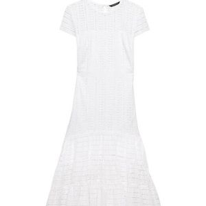 White eyelet midi dress